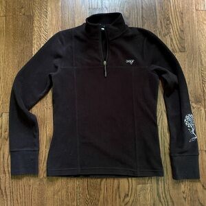 Orage Ski Women's Sz Small Long Sleeve 1/4 Zip Pullover Fleece Black Top Jacket